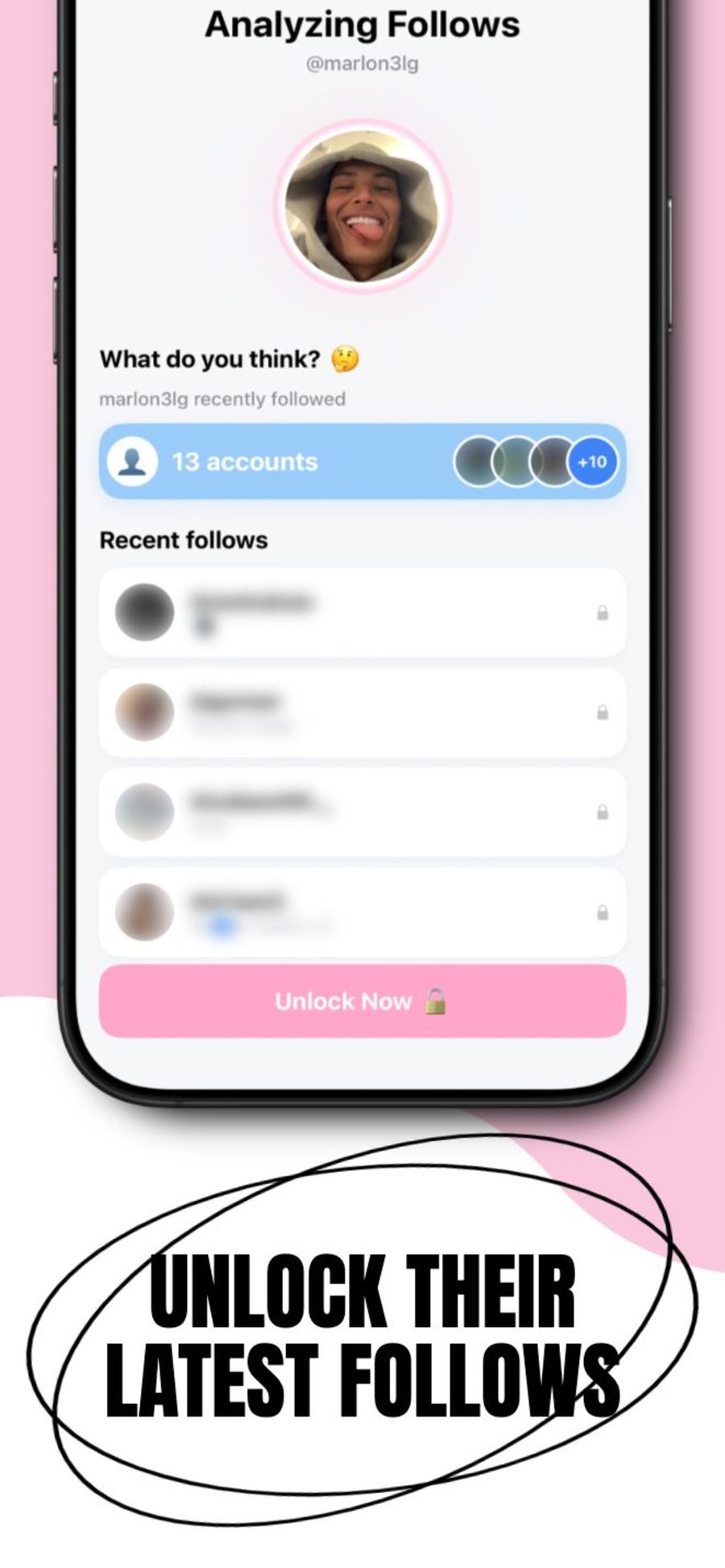 Peekuin analysing an Instagram profile's follows