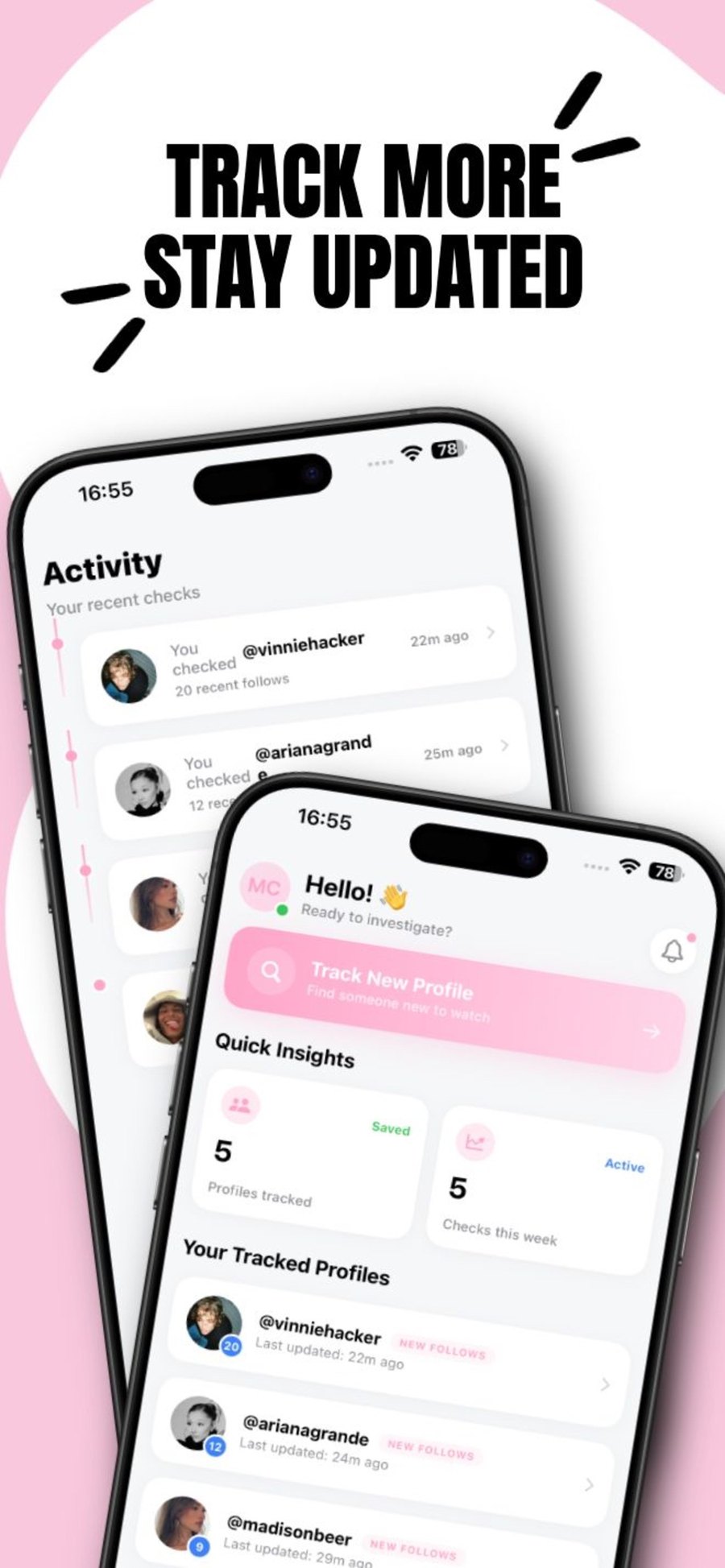 Peekuin activity history